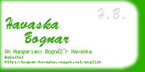 havaska bognar business card